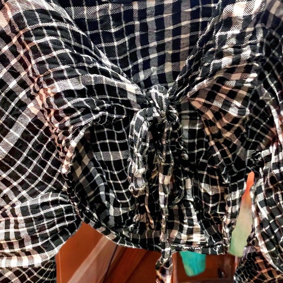 Audrey 3+1 Gingham Cropped Gypsy Top ☁︎ - Picture 3 of 5